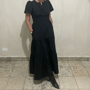 Quince cotton tiered maxi dress with pockets